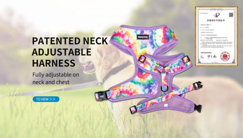 2022 Newest Comfortable Wholesale Neoprene Adjustable Design Custom Dog Harness with Matching Pet Products