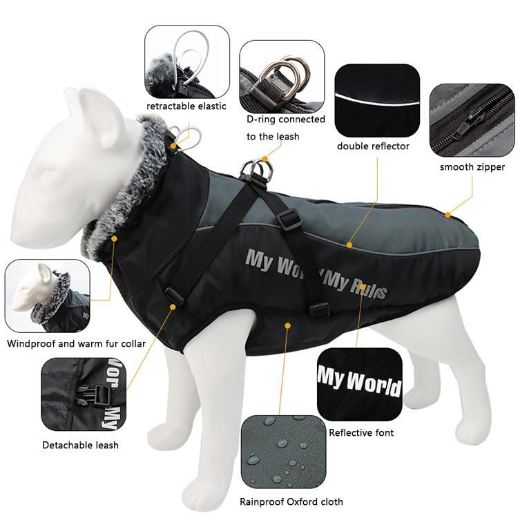 Reflective Charge Clothes Windproof and Fluffy Pet Clothes