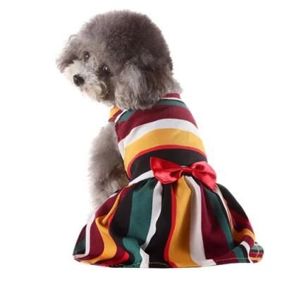 Colorful Strips Pet Dress Leopard Style Dog Dress Vest Shirts