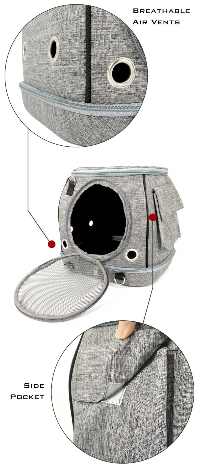 Multifunctional Collapsible Cat Dog Cube Bag Pet Car Booster Seat Hard Bottom Outdoor Carrier