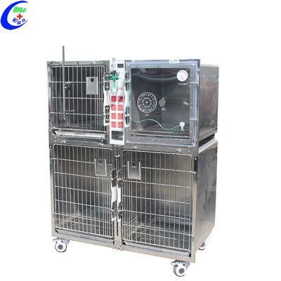 Veterinary Stainless Steel Big Cat Cage with Oxygen Cage