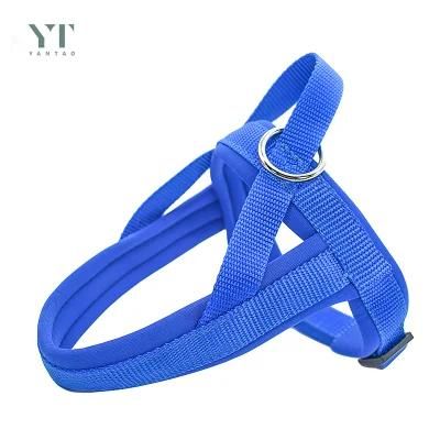 OEM Blue Adjustable Harness Collar Outdoor Soft Neoprene Padded Walk Small Soft Vest Designer Y Dog Harness