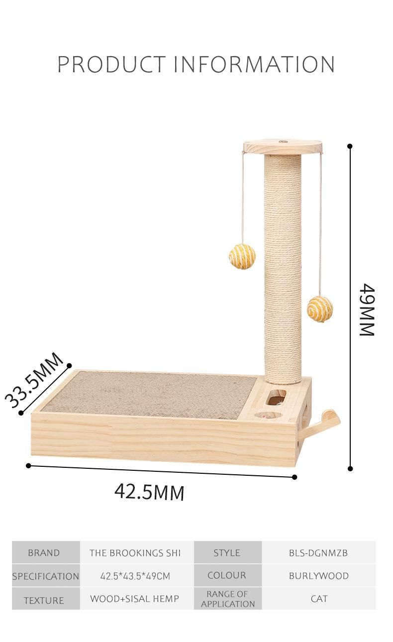 Luxury Pet Furniture Solid Wood Cat Tree Tower Sisal Multi Function Cat Scratch Post Toys