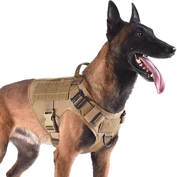 Large Dog Military Style Durable Tactical Dog Harness for Walking Training