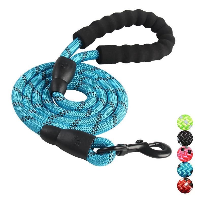 Reflective Durable Dog Leash Nylon Leashes Medium Large Dogs Collar Leashes Lead Rope