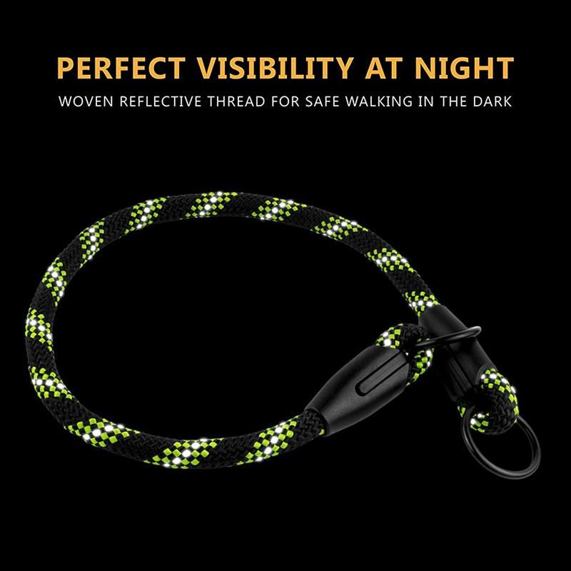 Slip Rope Dog Collar Prevent Suffocation Reflective Pet Collars for Small Medium Large Dogs