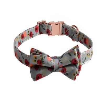 Adjustable Cute Bow Collar Pet Collar with Metal Buckle Dog Collar