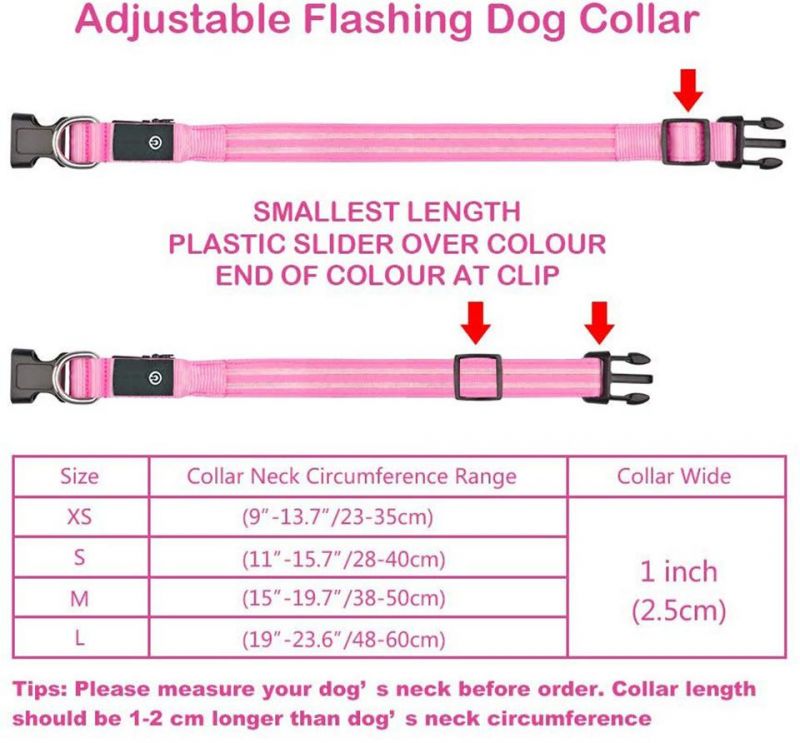 LED Dog Collar 100% Waterproof Safety Pet Collar