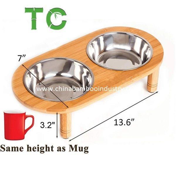 Wholesale Elevated Dog Pet Feeder Raised Dog Bowls Cat Food Stand with 2 Stainless Steel Bowls Small Dog Bowls Elevated Pet Feeder Bowl