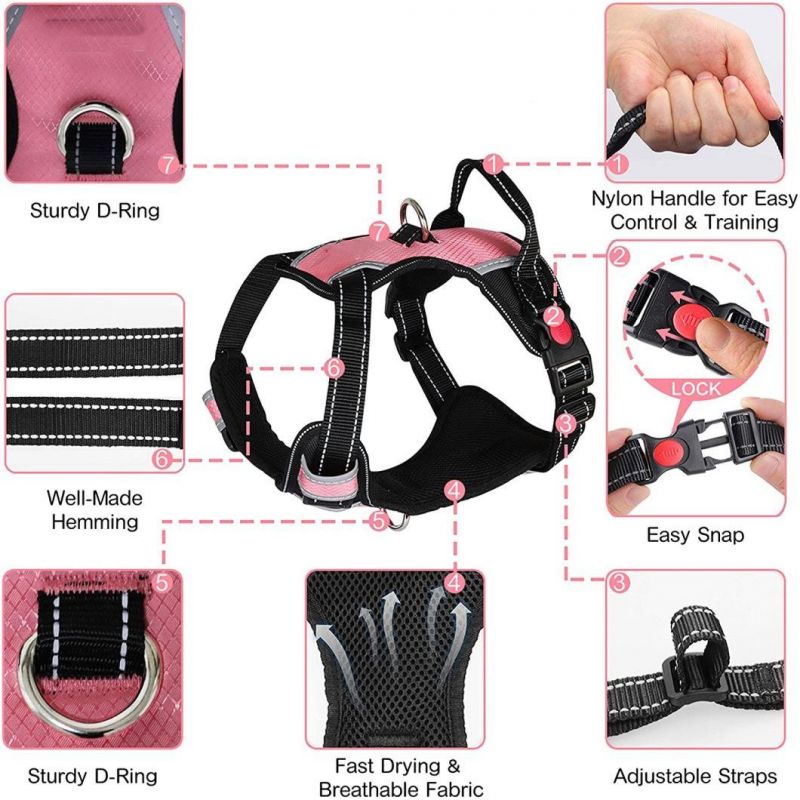 Pet Reflective Oxford Soft Vest Dog Harness