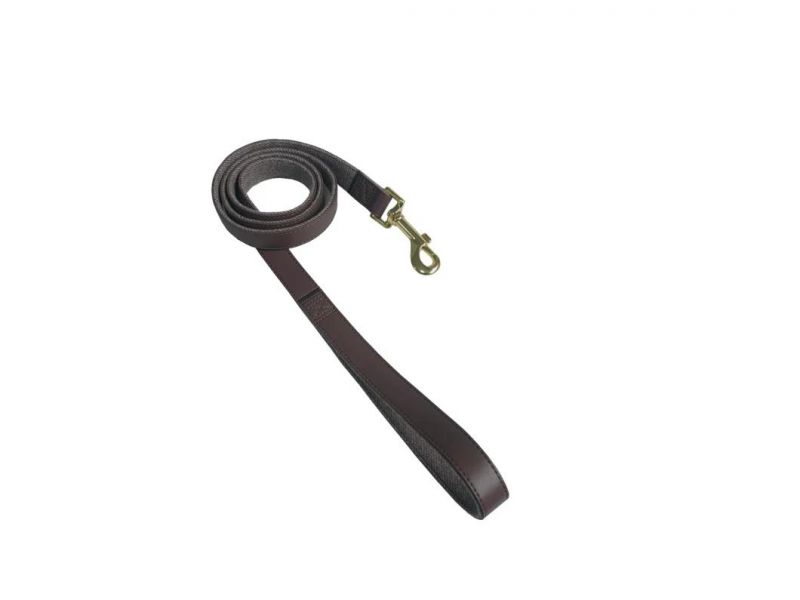 Factory Customized Microfiber Brown Two Piece Set, Dog Collar+Dog Leash