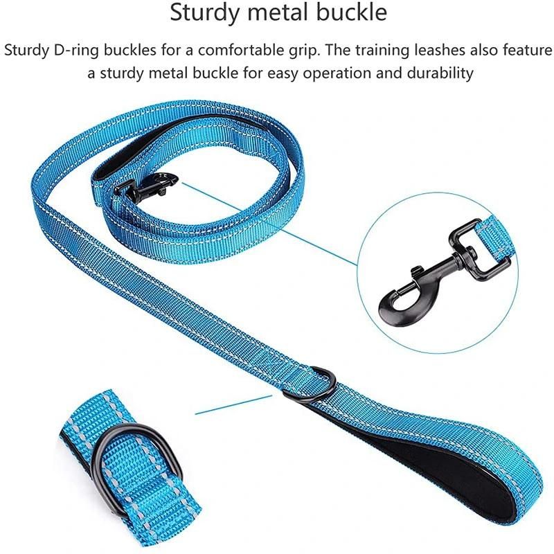 Dog Leash with 2 Padded Handle for Control Safety