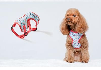 6 in 1 Custom Design No Pull Dog Harness with Collar Leash Bow Tie and Bandana Poo Bag Holder Set Neoprene Dog Harness Vest