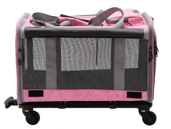 in Stock Wholesale Pet Cat Dog Bag Foldable Trolley Pet Carrier Pet Trolley