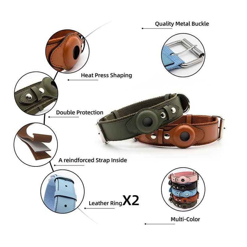 Airtag Dog Collar Holder Adjustable Air Tag Dog Collar Holder Fits Small Medium and Large Dogs