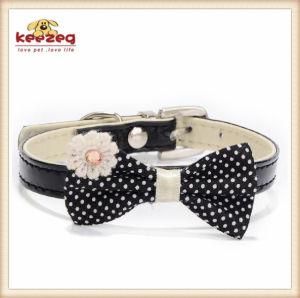 New Style Pet Leather Collars with Bowknot for Small Dog or Cat (KC0120)