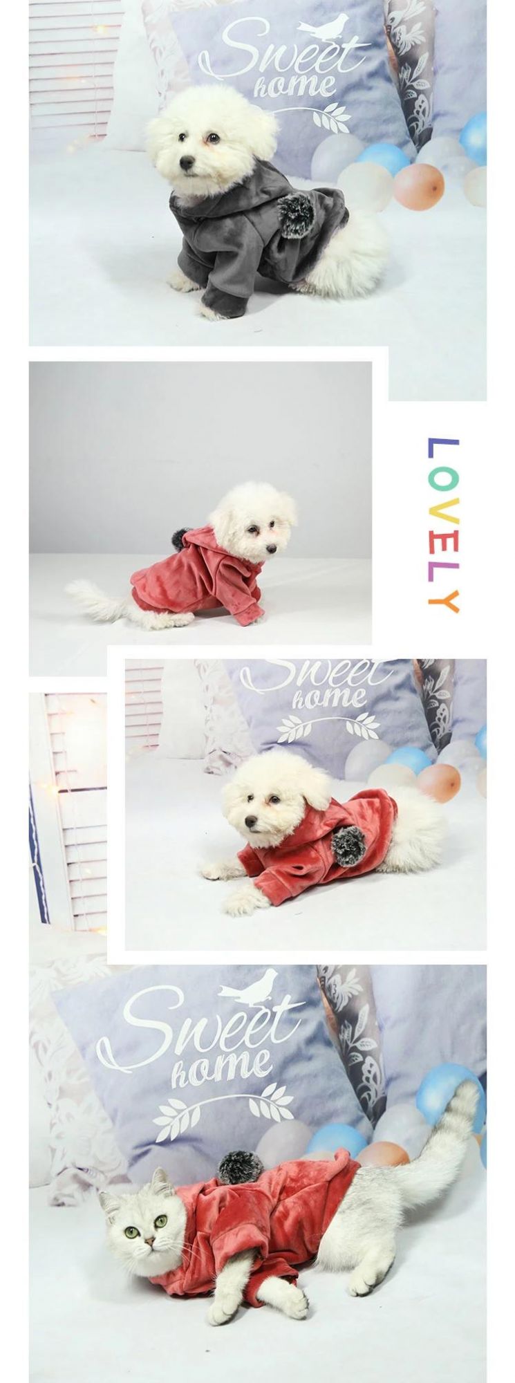 New Gold Velvet Pet Winter Hoodies Good Quality Dog Clothes