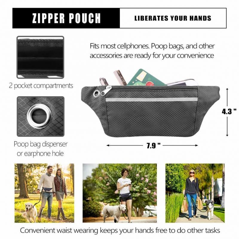 Dog Traction Rope Free Hands Dog Leash with Waist Bag