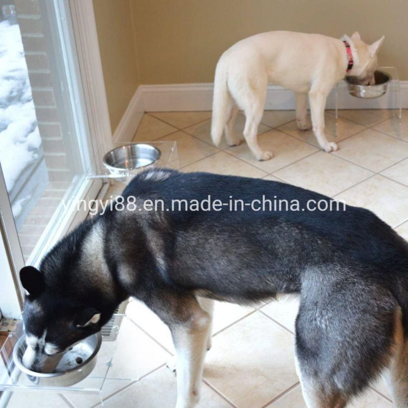 Factory Wholesale Elevated Acrylic Magnetic Dog Feeder