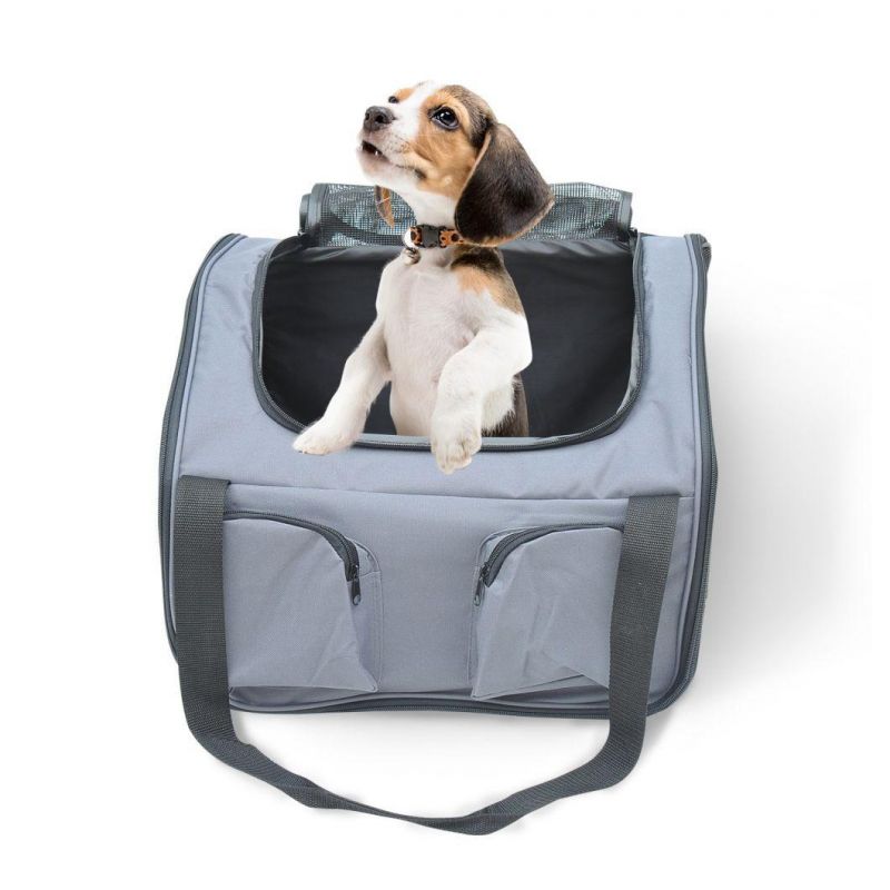 3 in 1 Pet Car Booster Seat Dog Carrier Travel Bag Gray Pet Bag