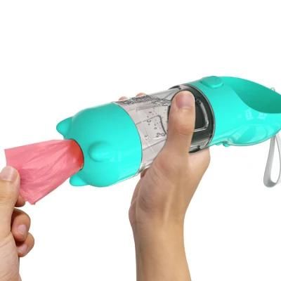 Outdoor Plastic Metal Drink Cup with Bowl Dispenser Dog Travel Pet Water Bottle