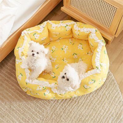 2022 New Pet Supply Cute Sofa Cozy Summer Cool Nest Kennel Cat Dog Bed for Small Medium Dog Cat Teddy House