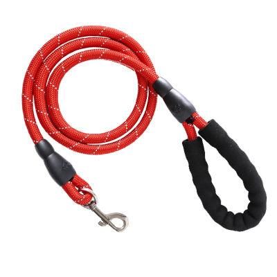 Pet Outdoor Supplies Dog Walking Multicolor Round Rope Foam Handle Nylon Rope Anti-Cat and Dog Bursting Reflective Traction Leash