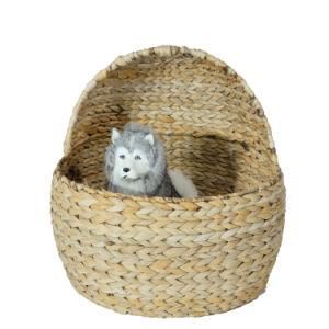 Popular Natural Water Hyacinth Cat Carve Sisal Pet House