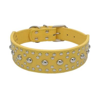 Overwhelming Pet Collar with Rivet PU Leather Dog Collar