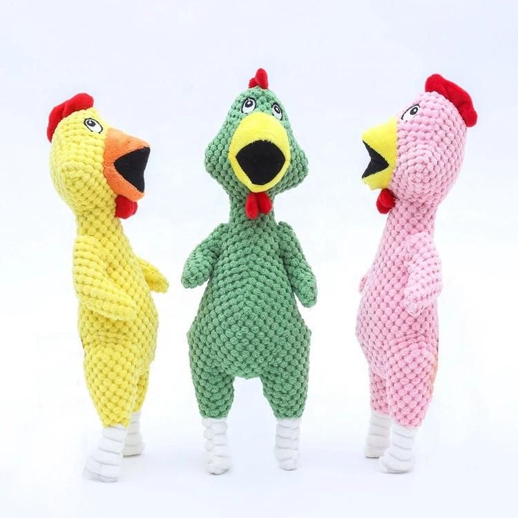 Wholesale Colorful Squeaky Cute Screaming Chicken Plush Pet Dog Toys