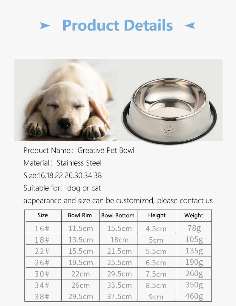 Wholesale Stainless-Steel Non-Skid Silicone Mat Pet Dog Feeder Water Bowl