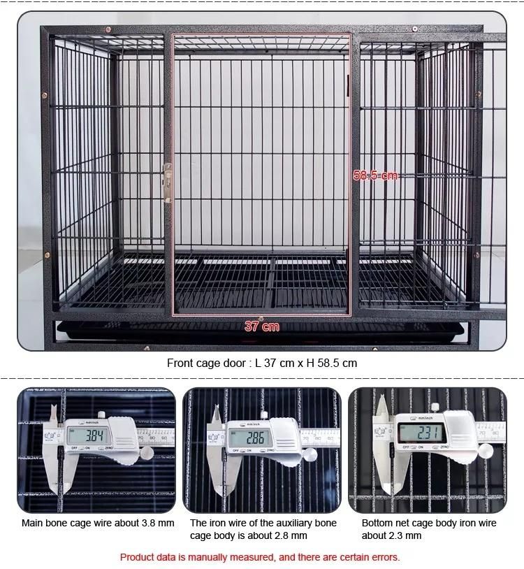 Hot Selling Large Square Tube Encryption Bottom Mesh Wire Dog Cage Kennel with Wheels Movable