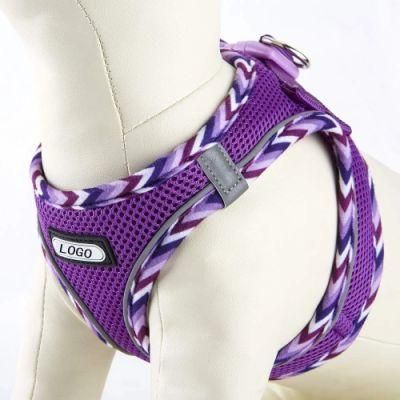 Cool Purple Custom Adjsutable Soft Breathable Puppy Vest Dog Harness