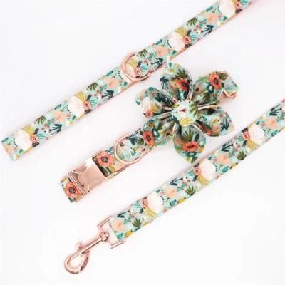 Quick Release Professional Factory High Quality Cotton Pet Collars Leash Set