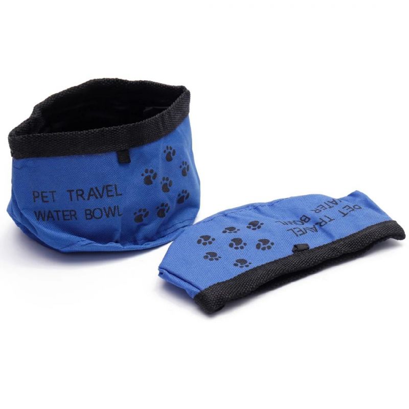 Portable Collapsible Foldable Waterproof Fabric Canvas Dog Bowl