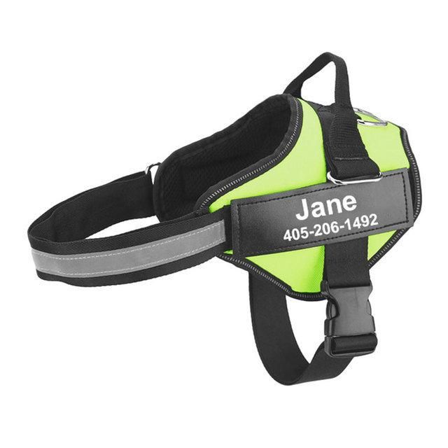 Customized ID Patch Reflective Breathable Dog Clothes Harness Pet Accessories