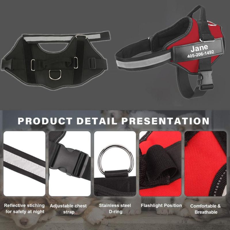 Personalized Dog Harness Reflective Adjustable Dog Harness Vest Pet Accessory