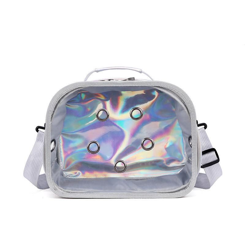 Pet Carrier for Small Cat and Dogs Laser Colorful PVC Transparent Pet Sling Bag Outdoor Dog Cat Pet Products