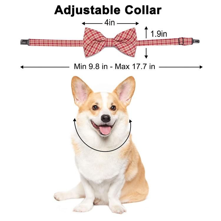 Adjustable Cotton Fabric Cat Dog Bow Ties Collar for Dogs