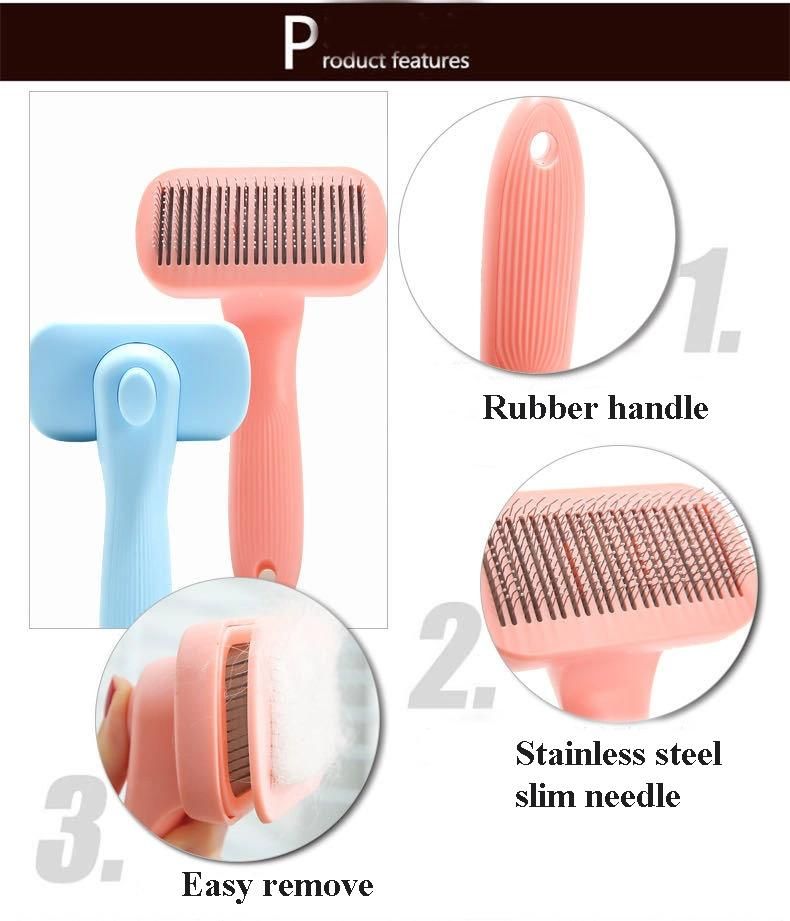 Cat Brush Tool Grooming Self Cleaning Pet Brush, Dog Pet Grooming Comb Pet Hair Remover