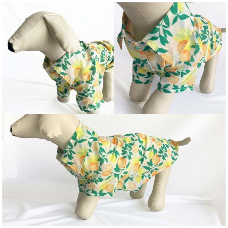 Summer Hawaii Cotton Velcro T-Shirt Dog Accessories Apparel Pet Clothes