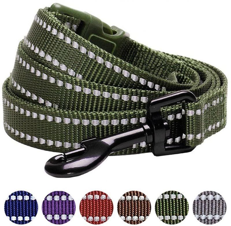 6 Colors Safe & Comfy 3m Reflective Classic Solid Color Dog Leashes