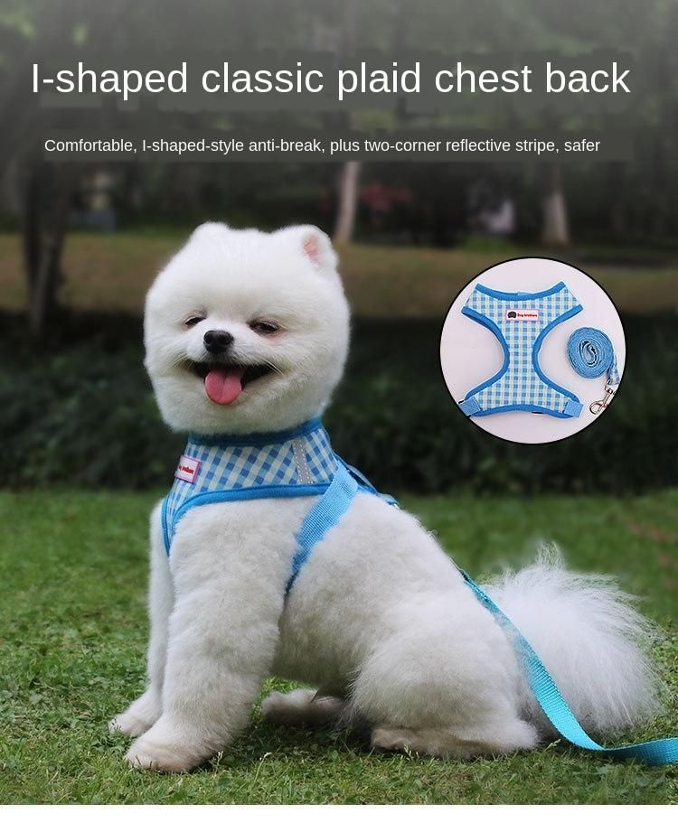 Vest-Style Dog Harness Summer Breathable Lattice Pet Chest Strap Dog Rope Pet Supplies