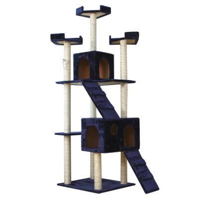 Custom Service 2 3 4 Level Multi Layer Wood Cat Tower Toy Scratching Post Cat Tree Tower