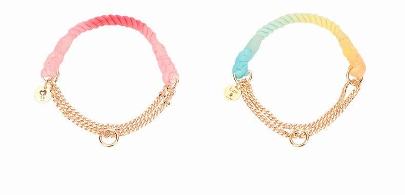 New Comfortable Placa PARA Collar Mascota Braided Gradient Luxury Dog Collar