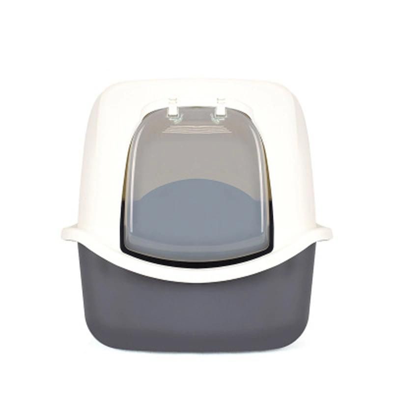 Large Cat Litter Basin Fully Enclosed Splash-Proof Single-Open Door Flip-Top Cat Toilet Potty