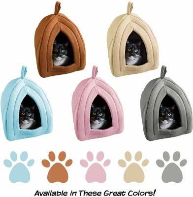 Multicolored Kitty Igloo Cute Cat Beds Covered Cat Tent