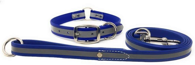 Heavy Duty Reflective Dog Collar with Center Ring and Leash Set