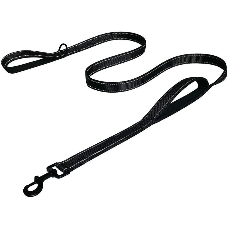 Reflective Dog Leash with Comfortable Dual Padded Handles for Control Safety Training Walking