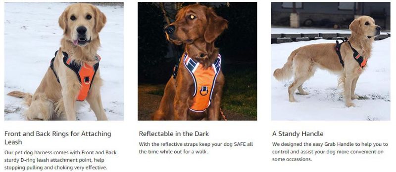 Easy to Wear& Adjustable Soft Padded Breathable Dog Harness, Dog Accessories